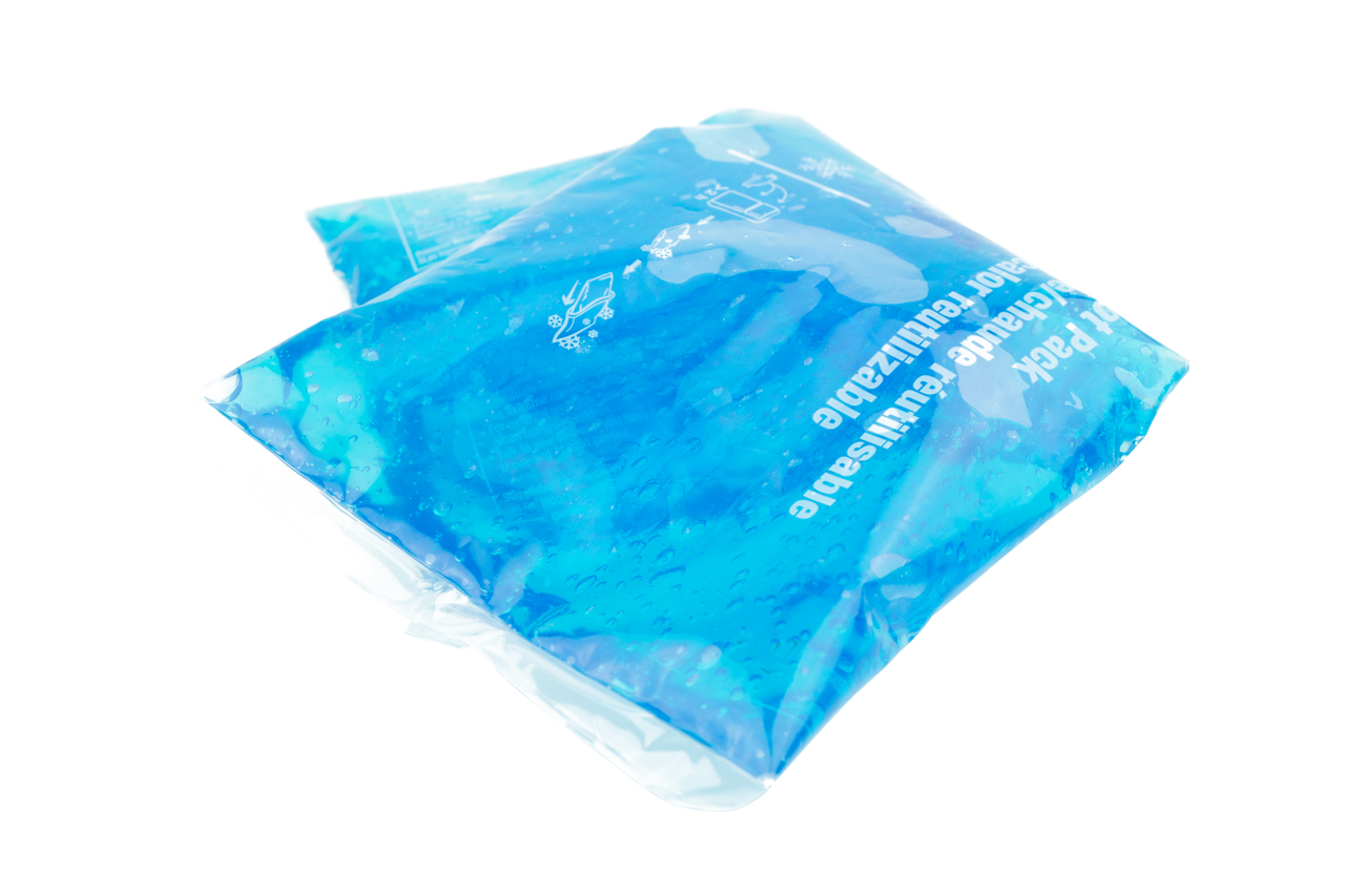 cool and hot pack gel isolated on white