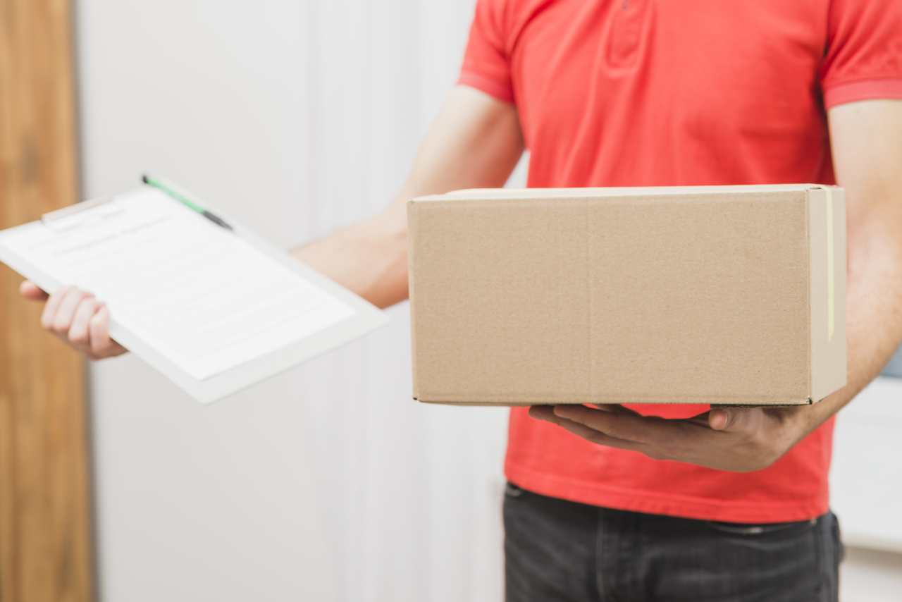 man carrying package