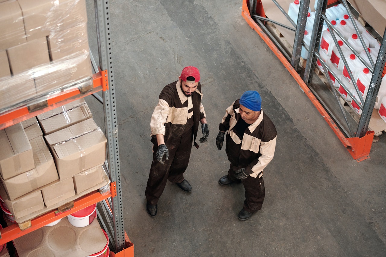Warehouse workers creating a picking strategy
